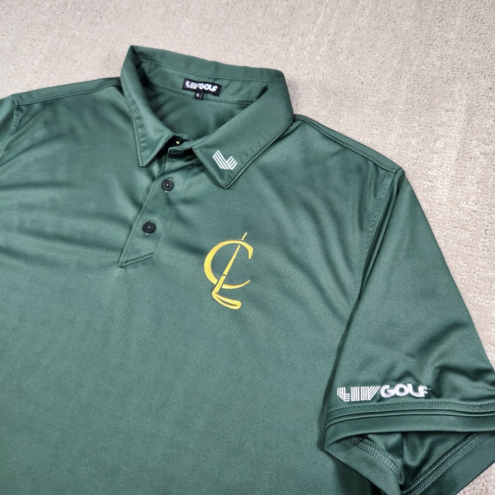 Liv Golf Polo Shirt Men XL Green Tour Collar Performance Quick Dry